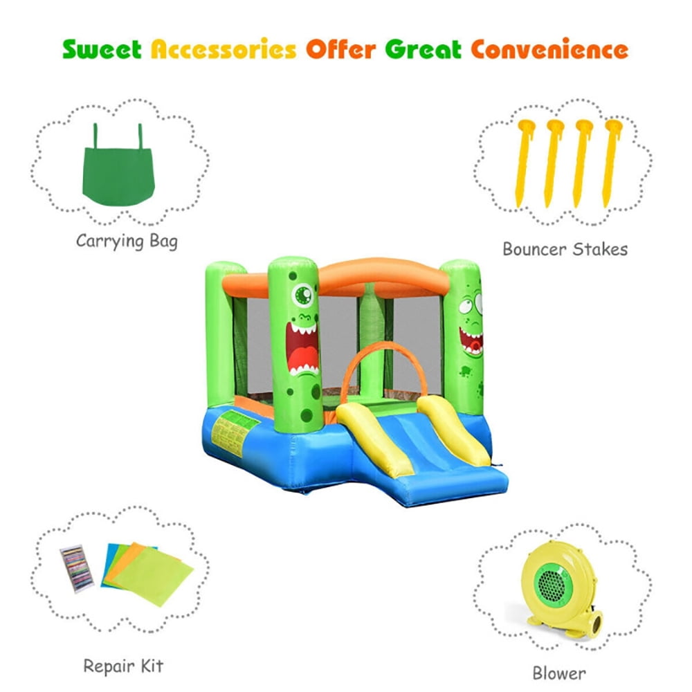 Aimee Lii Inflatable Castle Bounce House Jumper Kids Playhouse with Slider, Kids Bounce House