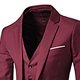 thumbnail image 5 of ICHUANYI Clearance Men's Fashion Suit Jacket + Vest + Suit Pants Three-piece Suit(Wine, XXL) Ichuanyi Ichuanyi, 5 of 6