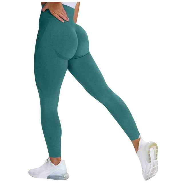 PEASKJP Pantalon de Yoga Compression Femme Lyne Pattes d'Éléphant, Vert m