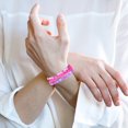 thumbnail image 4 of 3Pcs Bohemia Style Handmade Braid Bangles Bracelets Wrap Jewelry Beautiful Charm Bracelets (Pink), 4 of 7