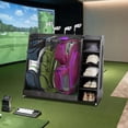 thumbnail image 1 of Morufur Golf Bag Storage Rack with Locking Wheels, 3 Golf Bags Organizer for Garage Car Trunk, Gray, 1 of 9