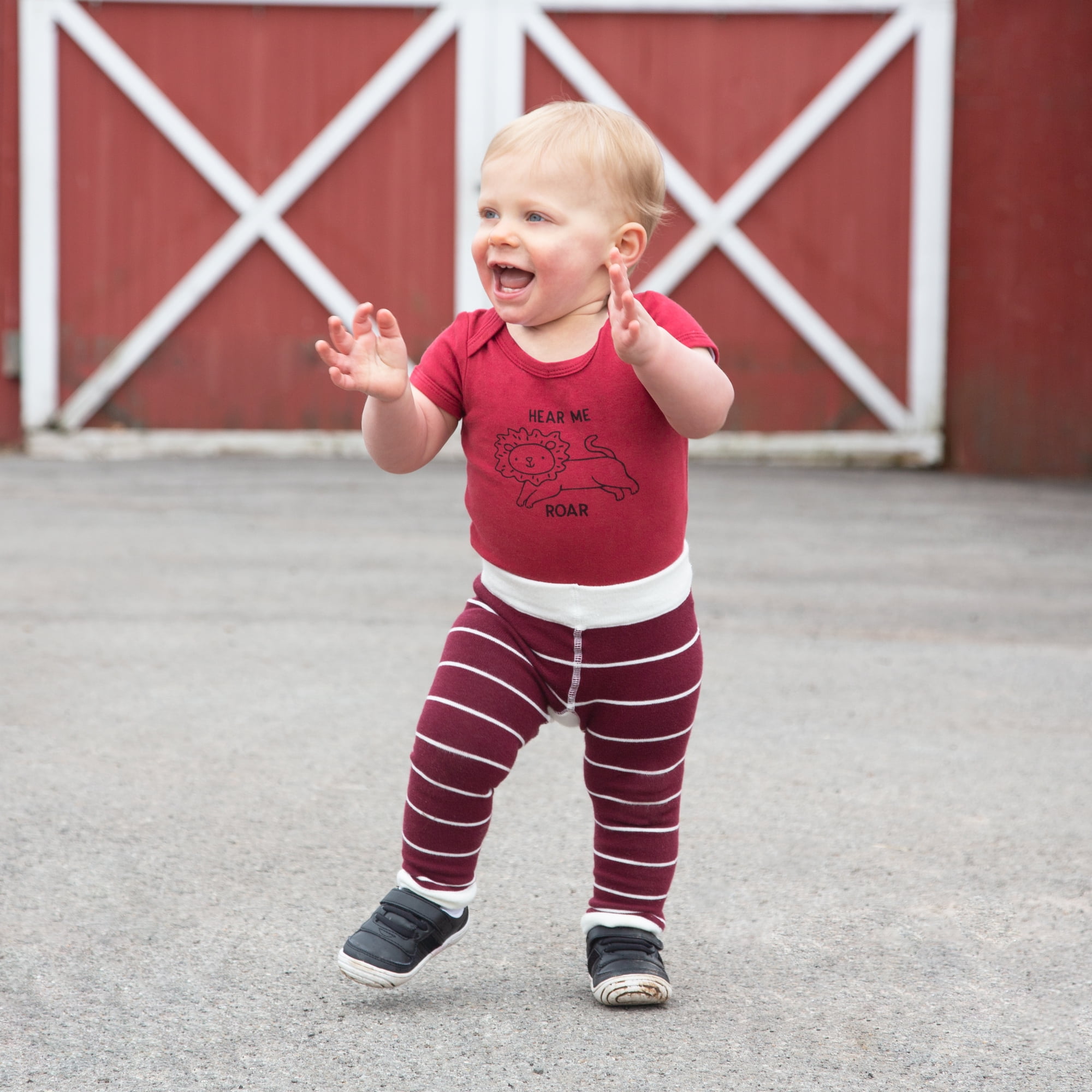 Pavilion Gift Company - Lion - 12-24 Months Red Onesie
