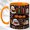 Orange, variant on Bookshelf Ghost Coffee Mug, Cozy Library Mug, Ceramic 11 oz