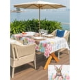 thumbnail image 4 of Outdoor Tablecloth with Umbrella Hole and Zipper, Bunny Easter Rectangle Table Cloth 60x102 Inch Waterproof Tablecloth, Pink Floral Eggs Farmhouse Checkered Picnic Table Cover for Patio Camping, 4 of 7