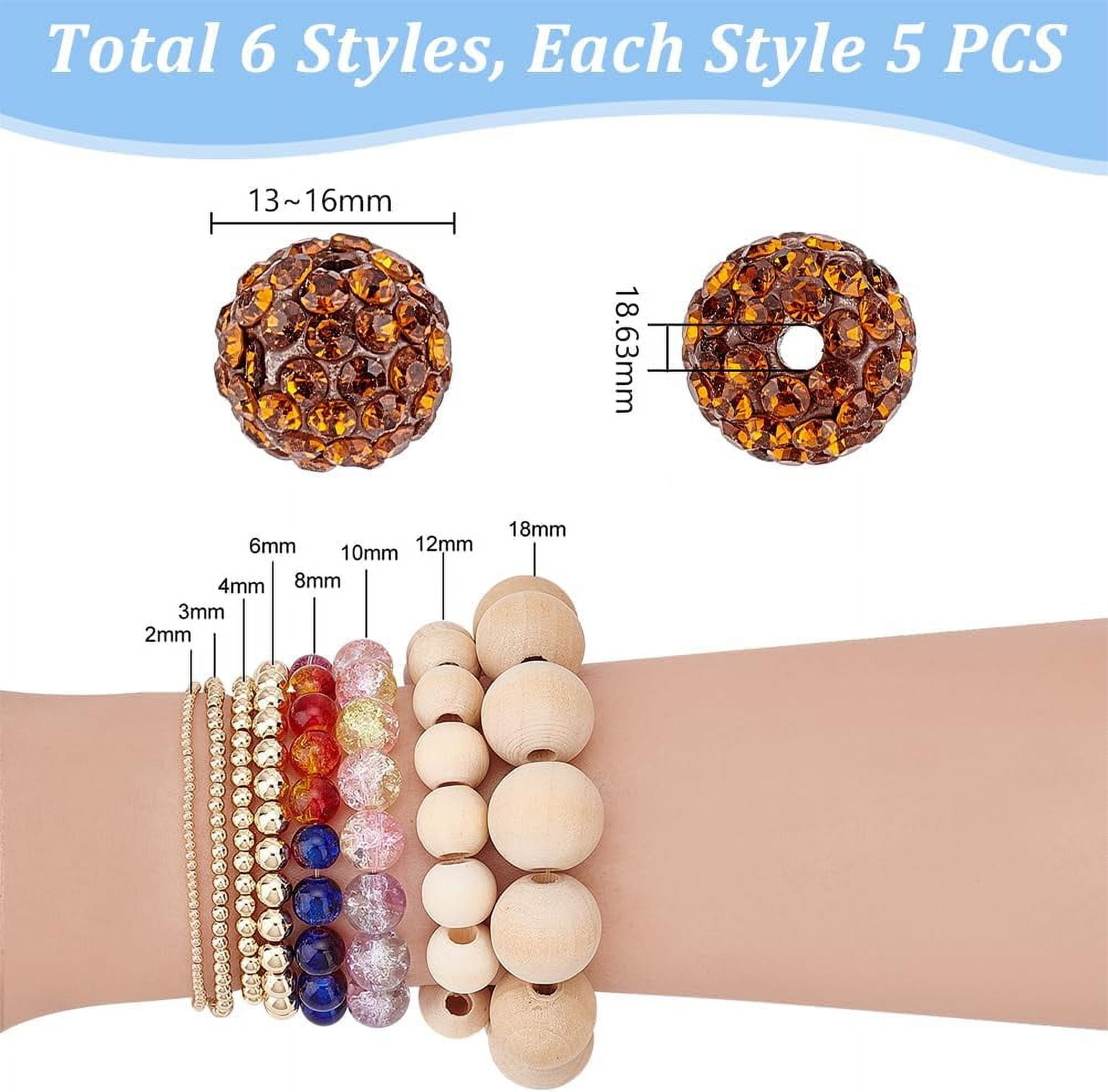 240pcs Rhinestone Beads 10mm Crystal Beads 24 Colors Pave Disco Ball Beads Polymer Clay Diamond Beads Round Beads for Pen Bracelet Necklace Earring Jewelry Making Christmas Decor DIY