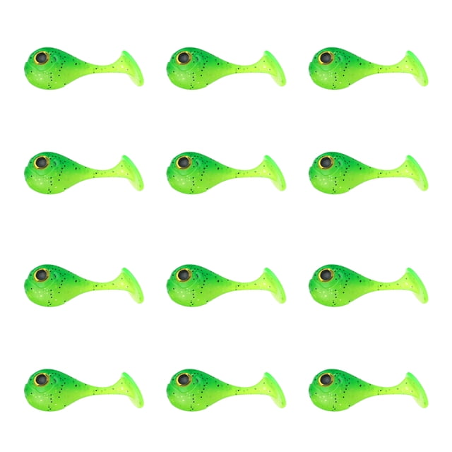 braveheart 12pcs Appât Attrayant Portable Réutilisable Pêche à la Traîne Appâts Appâts Simulation en Forme Utile Pêche Leurre Calmar Poisson Rose Vert Clair
