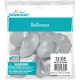 thumbnail image 2 of Way To Celebrate 12" Silver All Occasion and Ages Latex Balloons, 12 Count, 2 of 4