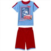 Disney - Toddler Boys' Lightning McQueen 2-Piece Shirt and Shorts Set