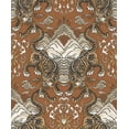 thumbnail image 3 of Burnt Orange Tiger Chinese Inspired Textured Wallpaper R8413, 3 of 3
