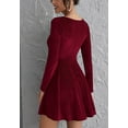 thumbnail image 5 of Square Neck Textured Skater Dress for Women Above Knee Length, 5 of 5