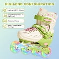 thumbnail image 4 of Adjustable Inline Skates with Light up Wheels, Outdoor Roller Skates for Kids Girls Boys Youth Beginners (Large, Green), 4 of 8