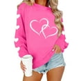 thumbnail image 6 of Goodtrade8 Womens Plus Valentine Tops Sweetheart Holiday Gifts Long Sleeve Valentine Women Sweatshirts Casual Crew Neck Pullover, 6 of 8