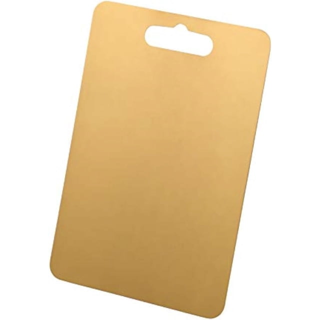 Baikai Kitchen Cutting Board, Stainless Steel Gold Durable Chopping Board, Butcher Block Board with Easy Grip Handle for Meat, Fruit, Vegatable, Cheese (14 x 10 inch)