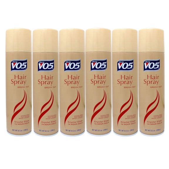 Pack of (6) VO5 Brush Out Crystal Clear 14 Hour Hair Spray Aerosol Hard To Hold 8.5oz