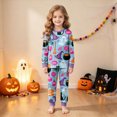 thumbnail image 5 of TOWED22 Kids Halloween Skeleton Pajamas Cotton Pumpkin Ghost Print Sleepwear Toddler Girls Boys Skull Halloween Pjs Sets(Sky Blue,2-3 Y), 5 of 9