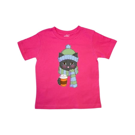 

Inktastic Cute Black Cat in Scarf and Hat Gift Toddler Boy or Toddler Girl T-Shirt