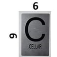 thumbnail image 2 of Cellar Floor Number Sign Silver-Tactile Touch Braille Sign (Aluminum !!, Brush Silver, Size 6X9)- The Sensation line, 2 of 4