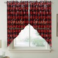 thumbnail image 2 of Black Christmas Swag Valances for Windows, Kitchen Curtains 36 Inch Length 2 Panels Set, Red Plaid Xmas Snowflake Winter Short Curtains for Small Windows Rod Pocket Cafe Curtains Drapes 28"x36", 2 of 8