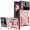 Rose gold, variant on Large Viewport Design Case for Samsung Galaxy S24 Ultra (Not S24) with Ring Kickstand, Full Camera Lens Protector Large Window Shockproof Case for Samsung Galaxy S24 Ultra YD-Rose Gold