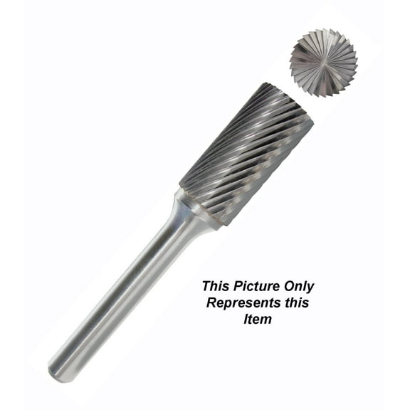 SB-12 Cylinder Shape 1/8" Diameter With End Cut Carbide Burr Single Cut