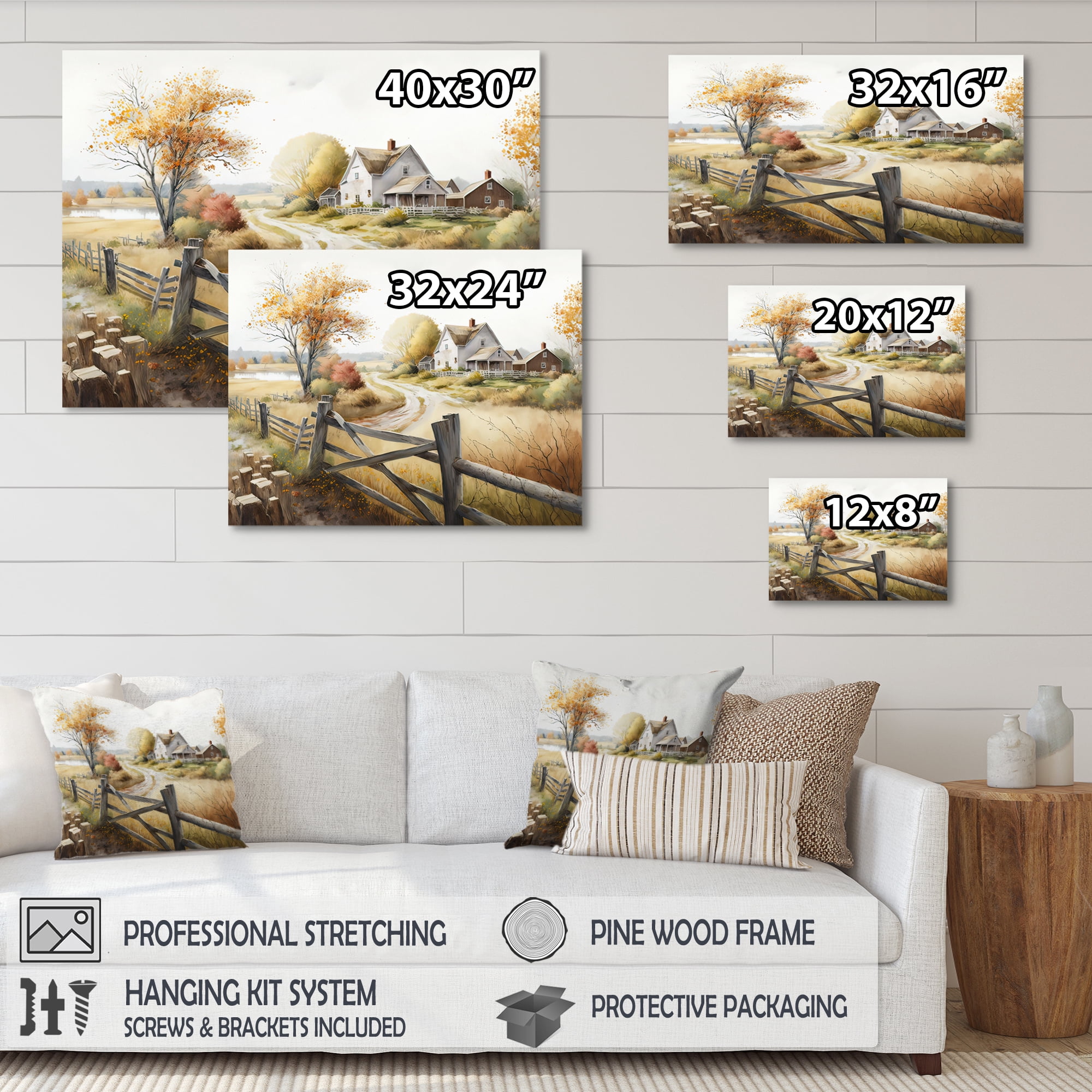 Designart Beautiful Barn In Spring III Canvas Wall Art