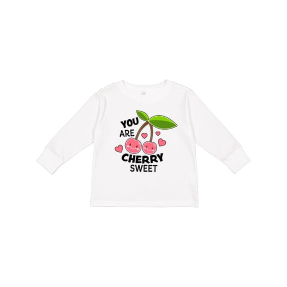 Inktastic You Are Cherry Sweet with Cherries and Hearts Boys or Girls Long Sleeve Toddler T-Shirt
