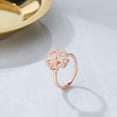 thumbnail image 5 of Four-Leaf Clover Spinner Rings Anxiety Fidget Ring for Anxiety Sterling Silver Plated Cubic Zirconia Flower Ring Relieving Stress Open Stacking Finger Calming Gifts Birthday Daughter Fashion, 5 of 11