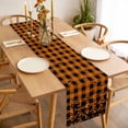 thumbnail image 3 of Halloween Table Runner - 48 Inch Long, Kitchen Dining Table Runner Dresser Scarves, Orange Black Paid Horror Bat Spooky Halloween Farmhouse Decor for Coffee Tables Wedding Party Banquet, 3 of 8