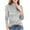 *Gray, variant on VBVC Women's Mock Neck Velvet Long Sleeve Pullover , Ladies' Slim Fit Stretch Top , Fall Winter Casual Layering Shirts For Women, S-2XL