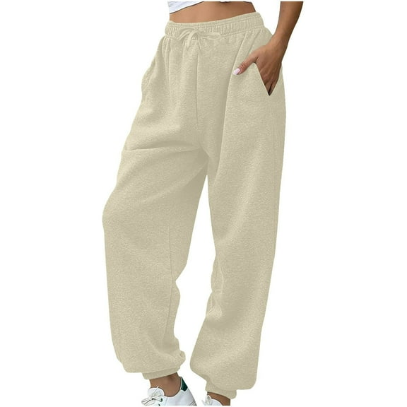 Bixock Women Fall and Winter Clothes,Women Casual Pants,Women's Fashion Casual Solid Elastic Waist Trousers Long Straight Pants