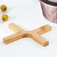 thumbnail image 2 of Almohadillapara El Hogar De Haya Simple Almohadilla De Cacerola Plegable Desmontar Tapete De Mesa Creativo Soporte De Olla En Forma Madera Con Línea Suave Para Cocina Sala Speravity HA019457-00, 2 of 6