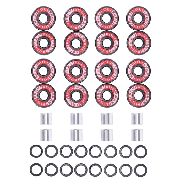 Adventure World Atlas 608-2RS Pre-Lubricated Skate Wheel ABEC-7 Bearings, Spacers & Washers Kit– for Roller Skates, Inline Skates, Roller Blades, Scooters, & Skateboards (16-Pack)