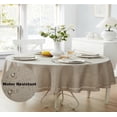 thumbnail image 2 of Newbridge Provence Lattice Cutwork Solid Color Textured Fabric Tablecloth, 60 x 84 Inch Oval, Taupe, 2 of 9