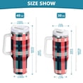 thumbnail image 6 of Yayeee 40oz Stainless Steel Tumbler with Straw and Handle Double-Wall Insulated Travel Water Bottle, Red Teal Stripes, 6 of 8
