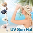 thumbnail image 1 of Fiudx Sombrero para Mujer, Plegable y Enrollable, Protección Solar Upf50+, Elegante Accesorio de Playa, Versátil para Exteriores, Correa de Barbilla Extraíble, Talla 56-58 Cm, 1 of 5