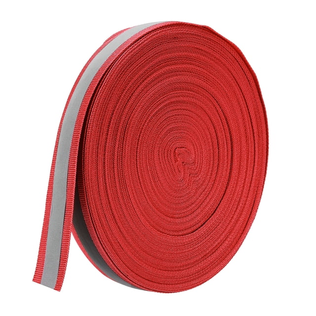 Unique Bargains Bande Réfléchissante, 25mm x 55Yards Bande Réfléchissante pour Vêtements Imperméables, Rouge