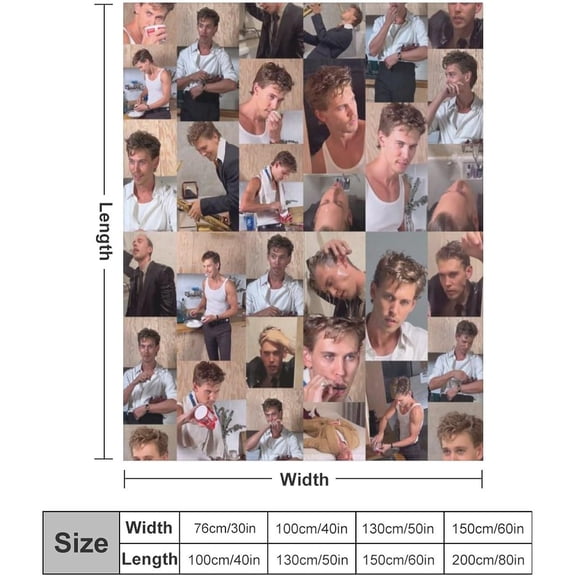 Handsome #6 Austin Butler Blanket Throw Blankets Ultra Soft Flannel Lightweight Throws for Couch, Bed, All Seasons Use 60""*80""(150 * 200cm), Style