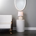 thumbnail image 4 of Jamie Young Co Fluted Circular Transitional Stone Side Table in Antique White, 4 of 5