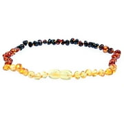 Baltic Amber Necklace (Polished Rainbow - 12.5 Inches) - Handcrafted, 100% USA Lab-Tested Authentic Amber - Natural Pain Relief