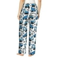 thumbnail image 3 of Xecao Blue Excavator Women's Straight Lounge Pajama Pants: The Epitome of Relaxed Sleepwear, 3 of 9