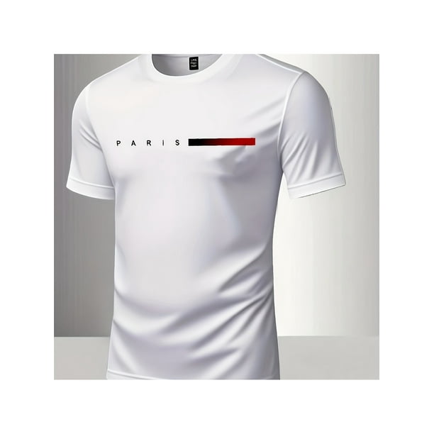 Only Selling Short Sleeve T-shirt Minimalist Stripe Design Local warehouse, Men's fashionable 220g pure cotton T-shirt, cool and comfortable summer versatile clothing, perfect gift