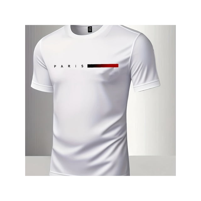 Stripe Print Local Warehouse, Men'S Fashionable 220G Pure Cotton T-Shirt, Cool And Comfortable Summer Versatile Clothing