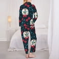 thumbnail image 3 of Pajama Sets for Women 2 Pcs, Red Bow Blue Glasses Owl Button Down Long Sleeve Sleepwear Lounge PJ Sets, 3 of 6