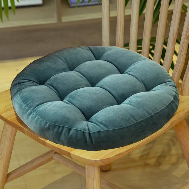 Almohadilla para asiento de color sólido, Corduroy suave acolchado, Adecuada para silla de cocina comedor, almohadilla para patio, almohadilla de terciopelo azul