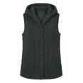 thumbnail image 3 of cocolona Textured Fuzzy Fleece Vest for Women Sleeveless Button Down Cable Knit Cardigan Solid Color Casual Sweater Vest, 3 of 7