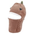 thumbnail image 4 of Oiyii Toddler Boys Dinosaur‑Sculpted Balaclava Solid Knit Caps Skiing Beanie Fall Winter Cap, Coffee, 4 of 4
