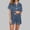 *Navy, variant on Women's Printed Notch Collar Short Sleeve Button-Down Top and Shorts Pajama Set ,Casual Two-Piece Sleepwear Yellow,Women's Plus XXL