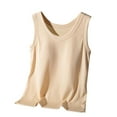 thumbnail image 3 of DDAPJ pyju Tank Tops for Women Built in Bra Sleeveless Tanks Basic Solid Layering Shirts Yoga Workout Sports Undershirts Prime Sales Beige XXL, 3 of 7