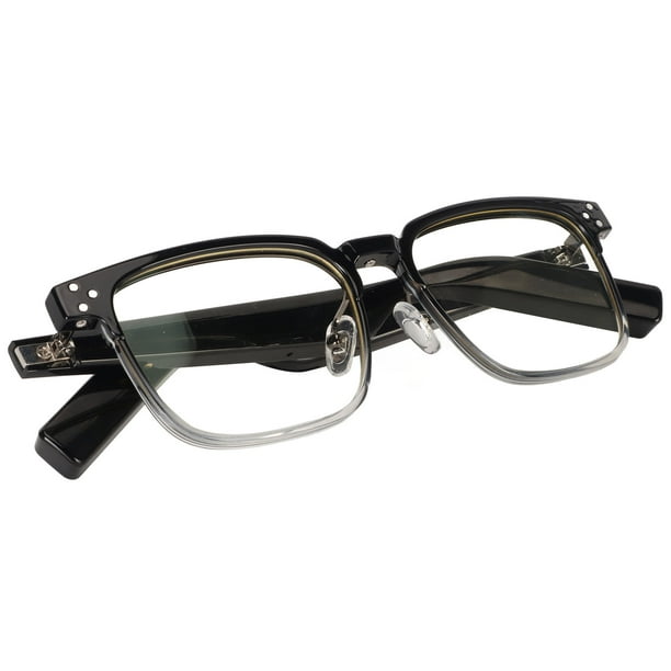 Gafas inteligentes de estilo abierto IPX4 a prueba de agua para escuchar música y llamadas, estéreo, inalámbricas, Bluetooth 5.3, marco de color negro progresivo