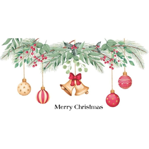 Promotion!Wallpaper Decoration Christmas Wall Sticker Lifelike Merry Xmas Wall Decal Window Cling Realistic niture Stickers For Home and Office